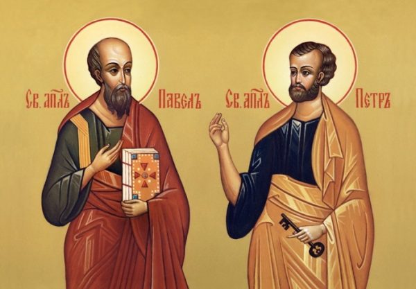 Богослужение в день первоверховных апостолов Петра и Павла,  престольный праздник храма.