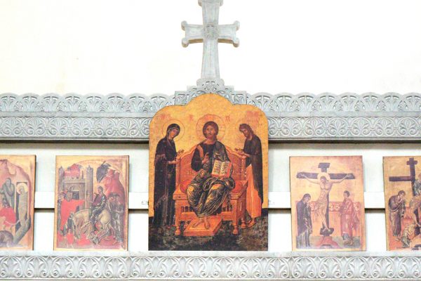 Божественная литургия и Чин Торжества Православия были совершены в храме преподобного Василия Исповедника у Рогожской заставы.